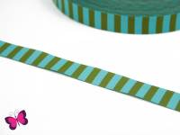 1,0 m Webband Ringelband Farbenmix türkis-grün 