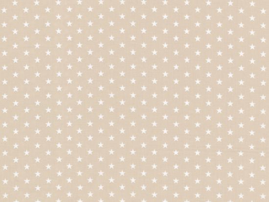 Baumwolle Sterne weiß 170 - hell beige