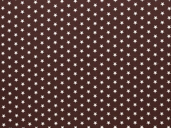 Baumwolle Sterne weiß 179 - dunkelbraun
