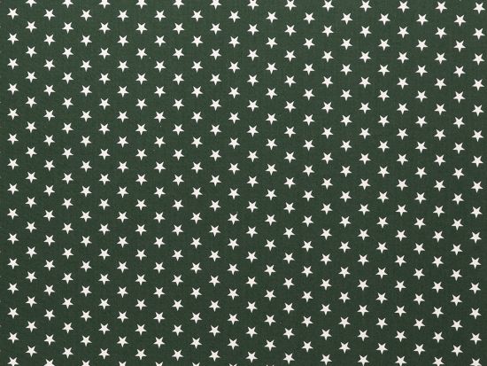 Baumwolle Sterne weiß 564 - dunkelgrün