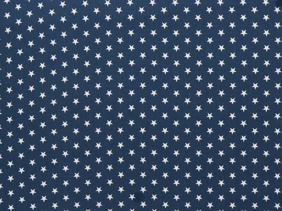 Baumwolle Sterne weiß 744 - jeansblau