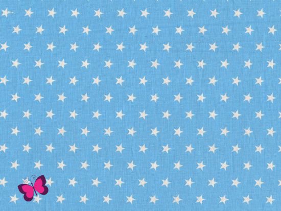 50 x 70 cm Zuschnitt Sterne Baumwolle himmelblau