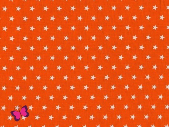 50 x 70 cm Zuschnitt Sterne Baumwolle orange