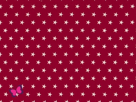 50 x 70 cm Zuschnitt Sterne Baumwolle burgundy