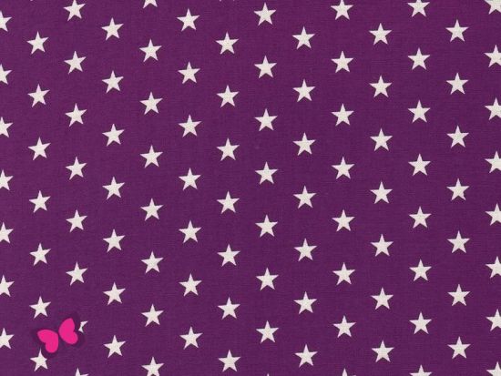 50 x 70 cm Zuschnitt Sterne Baumwolle violett
