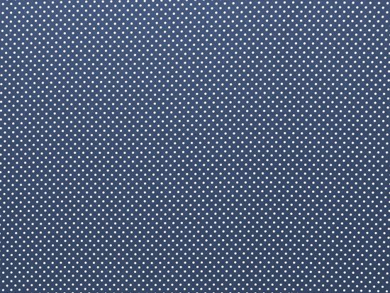 Baumwolle kleine Punkte Dots Weiss 744 - jeansblau