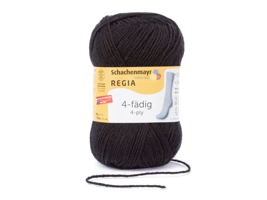 REGIA Sockenwolle 4-fädig 50g 02066 - schwarz