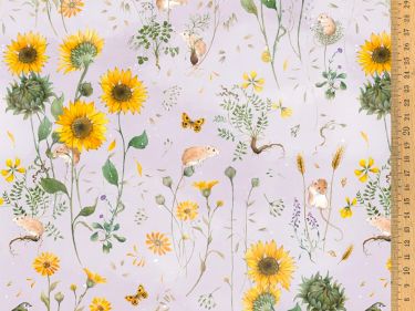 40 x 70 cm Zuschnitt Sonnenblumenfeld Webware 