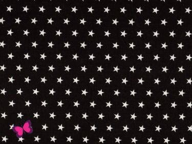 50 x 70 cm Zuschnitt Sterne Baumwolle schwarz