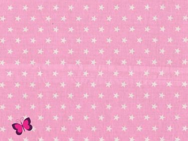 50 x 70 cm Zuschnitt Sterne Baumwolle rosa