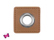 Ösenpatches für Kordeln mittelbraun