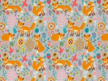 Theo Jersey Blumen Fuchs grau